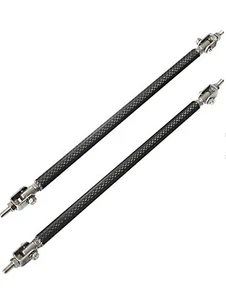 2PCS Adjustable Carbon Front Bumper Lip Splitter Strut Rod Tie Support Bars (PPO - Picture 1 of 7