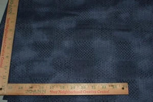 Blue Tone on Tone Square Box Design Cotton Fabric 36 x 44 Quilting Fast Shipping - Picture 1 of 2