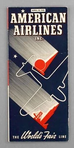 AMERICAN AIRLINES APRIL 1940 VINTAGE AIRLINE TIMETABLE SCHEDULE - Picture 1 of 6