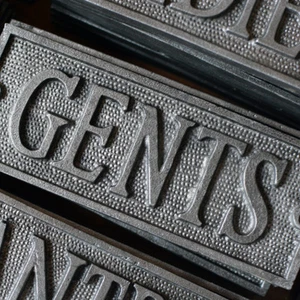 Door Plaque - Gents - Cast Metal - Door Sign - Cast Plaque - Decor - Picture 1 of 6