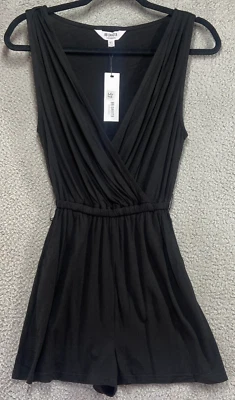 Nuevo con etiquetas Mameluco envolvente BB DAKOTA Steve Madden negro suave sin mangas cuello profundo talla XS Foto 1 de 4