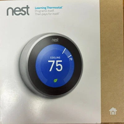 Nest - T3007ES - 3rd Gen Smart Learning Thermostat - Stainless Steel - Image 1 of 4