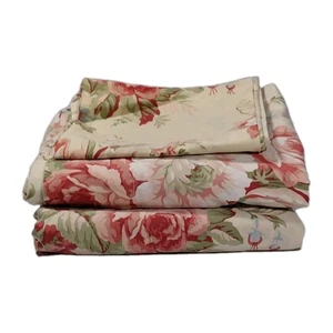 Juego de sábanas planas y ajustables de algodón floral completo Lauren Ralph Lauren con 1 funda de almohada - Imagen 1 de 9