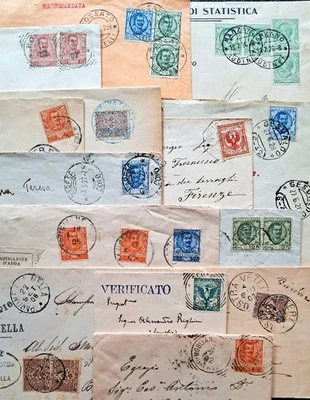 FLOREALE 🇮🇹 STORIA POSTALE RAC.TE, X ESTERO, COLLETTERIA EC....14 PZ.  - Immagine 1 di 4