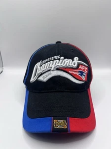 New England Patriots Hat Cap Strap Back Blue Red AFC Champions NFL Football Mens - Picture 1 of 9