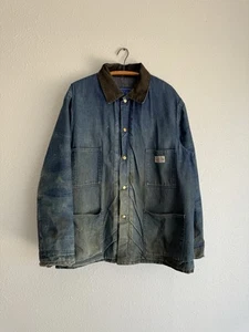 True Vintage Carters Watch The Wear Denim Chore Jacket Size XL 48 Blanket Lined - Picture 1 of 9