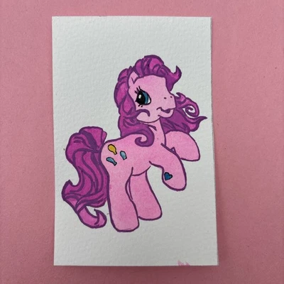 Original ACEO Miniatura Acuarela Acrílico Pinkie Pie My Little Pony Foto 1 de 4