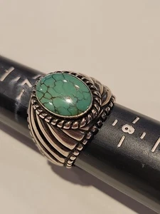 Carolyn Pollack R Moon CP Sterling Silver 925 Green Turquoise Ring Sz 8 - Picture 1 of 9
