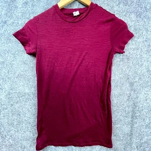 & Other Stories T-Shirt Womens 8 Maroon Short Sleeve Crew Neck Basic Layer - Picture 1 of 4
