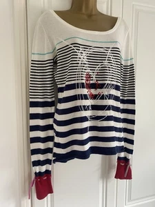 Desigual ladies sweater pullover Hearts Nautical Embellished size M - Picture 1 of 7