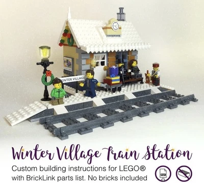 Lego Winter Village Train Station •PDF INSTRUCTIONS ONLY• fits 10361 Christmas - Image 1 of 4