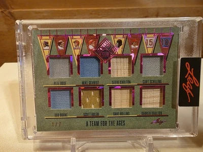 2025 Leaf Seasons in the Sun - A Team for the Ages Phillies 8 Player Relic 1/7 - Image 1 of 2