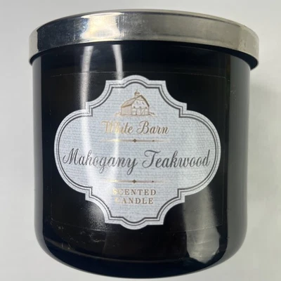 Bath & Body Works White Barn Mahogany Teakwood 3-Wick Candle - Imperfect - New - Image 1 of 3