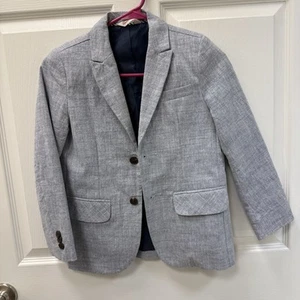 Cat & Jack Light Blue Chambray Formal Lined Blazer Jacket Youth Boys Size 8 - Picture 1 of 12