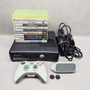 Microsoft Xbox 360 S Slim 250GB Black Console + 11 Games Bundle Tested & Working - Picture 1 of 9