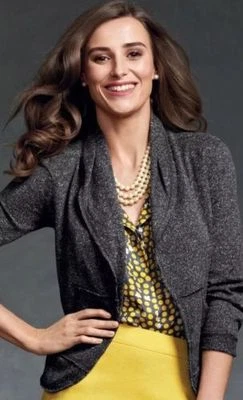 Cabi #170 Salt Pepper Fleck Gray Cardigan Blazer Jacket S EUC - Image 1 of 4