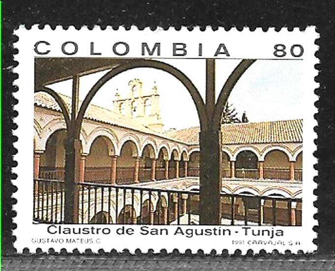 #3514 COLOMBIA 1991 RELIGION ARCHITECTURE ST AGUSTIN TUNJA YV 969 MNH - Image 1 of 1