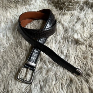 Cinturón de cuero vintage Trafalgar marrón oscuro cocodrilo relieve para hombre 38 hecho en EE. UU. - Imagen 1 de 11