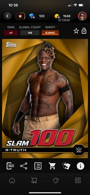 DIGITAL Topps WWE Slam 100 25 R-Truth Gold - Image 1 of 2