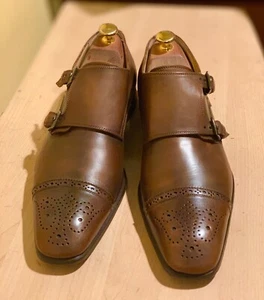 Antonio Maurizi braune Schuhe mit doppeltem Mönchsriemen 8,5 D - Bild 1 von 7