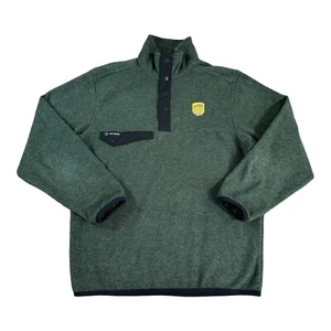 Dri Duck Pullover Mens Small Green UPS Long Sleeve Four Button Fleece Sweatshirt - Picture 1 of 12