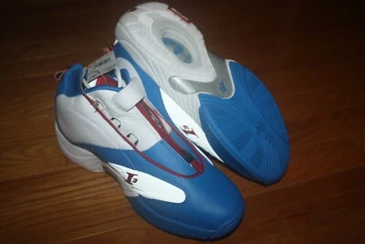 Nuevo en caja Zapatos de baloncesto deportivos Reebok Answer IV de cuero azul con cremallera HP3125 para hombre Foto 1 de 4