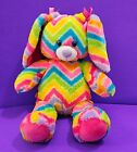 Build A Bear Chevron Colorful Rainbow Zig Zag Easter Bunny Rabbit Plush 16" 2014