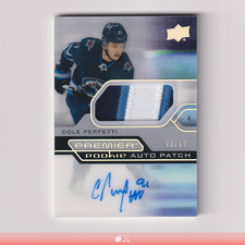 2021-22 Upper Deck Premier Cole Perfetti Acetate Rookie Patch Auto /99