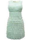  Miss Selfridge Mint Green Pleated Frill Layered Dress - Size 6 8 10 12 