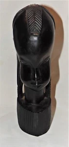 Vintage Ebony Hand Carved Bust Statue 9" Tanganyika - Picture 1 of 4