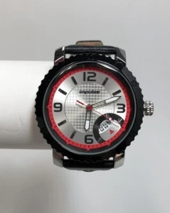 NEW Impulse By Steinhausen IM8559SSR Mens Stripe Red/Black Black Bezel Watch - Picture 1 of 4