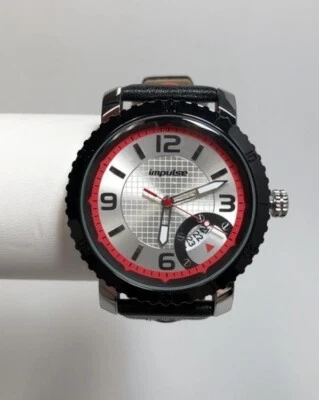 NUEVO Reloj Impulse By Steinhausen IM8559SSR Hombre Rayas Rojo/Negro Bisel Negro Foto 1 de 4