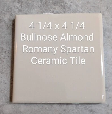 Azulejo espartano romaní de cerámica brillante de 4 1/4" Bullnose de 1 pieza Foto 1 de 4