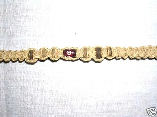 PULSERA BOHO CORDA DE CÁÑAMO NATURAL TEJIDO MACRAMÉ CUENTAS DETALLES CORBATA Foto 1 de 1