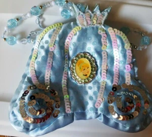 Disney Cinderella Glitter Sparkle Sequin Little Girl Blue Sequined Purse Bag - Picture 1 of 6