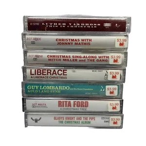 Lot of 7 New Sealed Christmas Music Cassettes - Gladys Knight Liberace Mathis - Picture 1 of 9