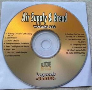 LEGENDS KARAOKE CDG AIR SUPPLY & BREAD OLDIES ROCK #212 17 SONGS CD+G - Picture 1 of 1
