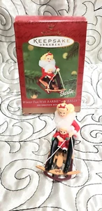 Winter Fun w/Barbie & Kelly Hallmark Ornament, Handcrafted 2000, Joanne Eschrich - Picture 1 of 2