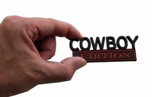 1pc Cowboy Edition Emblem 3D Metal Badge Decal Sticker for Universal Black Red - Picture 1 of 4