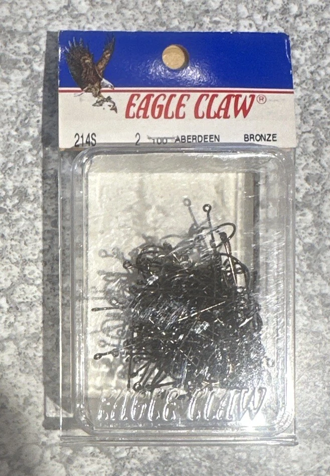 Ganchos de pez panfish Eagle Claw Aberdeen tamaño 2 paquete a granel 100/paquete Foto 1 de 1