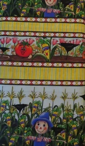 5 Yards QT Vegetable Medley Stripe 100% Cotton Fabric  New Issue Fabric  - Picture 1 of 1