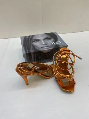 JLO Jennifer Lopez Rainia 包裹凉鞋,女式 7 码 1/2 M,老虎 MSRP 89 美元 — 第 1/4 张图片