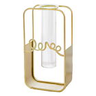 2pcs/set Flower Vase Golden Color Decorative Simple Rectangle Shape Metal Holder