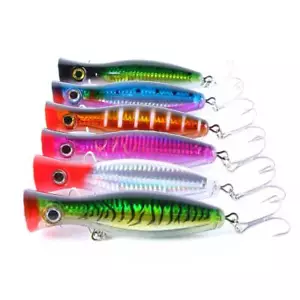 HENGJIA 6pcs/set 13cm*43g Leurre Topwater Popper Poisson Nageur - Photo 1/9