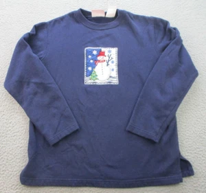 Vintage Christmas Sweatshirt Women's Small Snowman Embroidered Winter Holiday - Picture 1 of 10