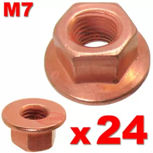 BMW EXHAUST NUTS M7 MANIFOLD E90 E92 E36 E46 3 SERIES HEAD STUD LOCK NUT COPPER - Picture 1 of 1