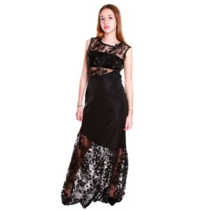 COCONUDA Long Dress Sheath Tulle & Taffeta' Elegant Black Event 18552 - Picture 1 of 8