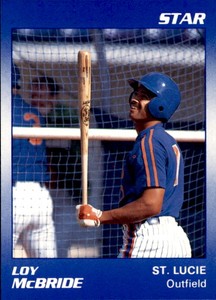 1990 St. Lucie Mets Star #16 Loy McBride Diamond Bar California CA Baseball Card