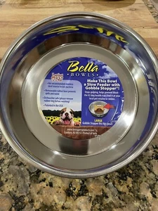 Loving Pets Bella Dog Bowl Metallic Blueberry Large New - Picture 1 of 3