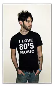 I Love 80s Music – New Wave, Glam, Dance & Synth Retro T-Shirt - Picture 1 of 19